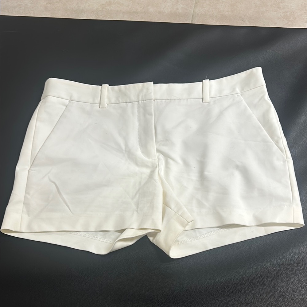 Zara White High Waist Shorts with Crisp Tailoring